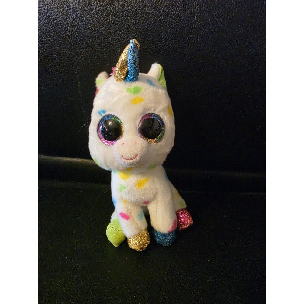 Harmonie Unicorn TY Beanie Boos Plush 6" Small Birthday Sept 7 Plushy‎